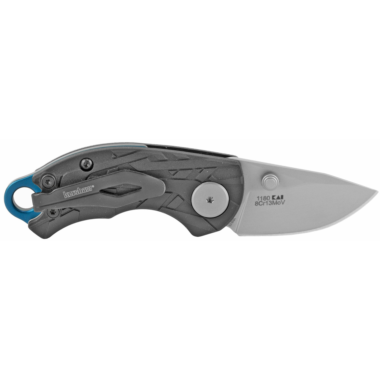 Kershaw Aftereffect 1.7" Folding Knife Drop Point Plain Edge 8CR13MOV Bead-Blasted Black Glass-Filled Nylon Handle