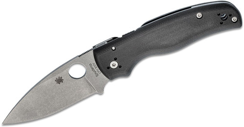 Spyderco C229GP Shaman  3.58" Folding Plain Stonewashed CPM S30V SS Blade/Black Textured G10 Handle Includes Pocket Clip
