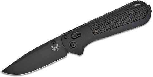 Benchmade Redoubt AXIS Folding Knife 3.55" CPM-D2 Graphite Black Plain Blade, Black Grivory Handles