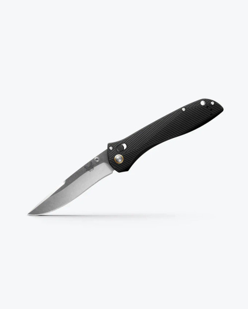 Benchmade 710-25 SEVEN | TEN - Black Aluminum - M390 Recurve Satin Drop Point Blade