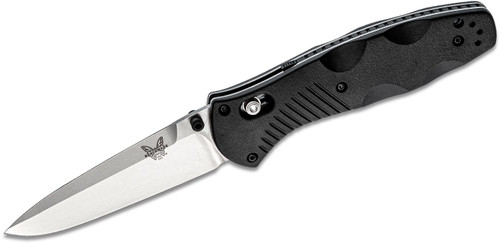 Benchmade Barrage AXIS-Assisted Folding Knife 3.6" Satin Plain Blade, Black Valox Handles - 580