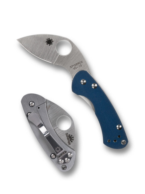 Spyderco Balance Sprint Run Frame Lock Folding Knife 1.98" CPM-SPY27 Satin Plain Blade, Cobalt Blue G10 and Stainless Steel Handles - C141GPCBL