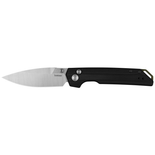 Kershaw Iridium Button Lock Folding Knife 3.45" Spear Point Blade CPM MagnaCut Blade Steel 8.00" Overall Length Satin and Stonewash Finish Plain Edge G10 Handle Black Tip Up Pocket Clip