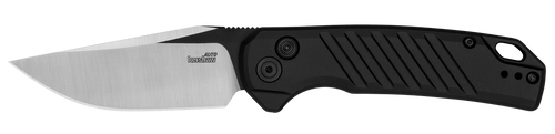Kershaw 7305 Launch 23 Automatic 3.30" Folding Trailing Point Plain Black Cerakote/Satin CPM 154 SS Blade, Black Anodized Aluminum Handle