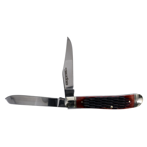 Cold Steel Mini Trapper Folding Knife, Jigged Bone Handles, 3.5" Closed, Slipjoint (non-locking) - FL-MTRPR-J
