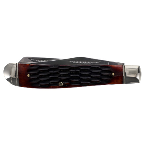Cold Steel Mini Trapper Folding Knife, Jigged Bone Handles, 3.5" Closed, Slipjoint (non-locking) - FL-MTRPR-J
