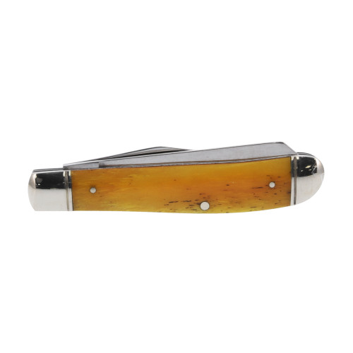 Cold Steel Mini Trapper Folding Knife, Yellow Bone Handles, 3.5" Closed, Slipjoint (non-locking) - FL-MTRPR-Y
