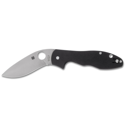 Spyderco Ed Schempp Retract Liner Lock Folding Knife 3.4" 9Cr18MoV Satin Plain Blade, Black G10 Handles, Reversible Wire Clip - C276GP
