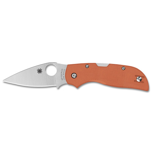 Spyderco Chaparral Folding Knife 2.8" CPM-REX 121 Satin Plain Blade, Burnt Orange G10 Handles, Reversible Wire Clip, Lockback - C152GPBOR
