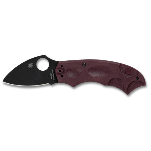 Spyderco Meerkat Sprint Run Phantom Lock Folding Knife 2.02" CTS-PD#1 Black Plain Blade, Burgundy FRN Handles - C64BGBKP
