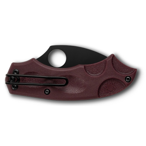 Spyderco Meerkat Sprint Run Phantom Lock Folding Knife 2.02" CTS-PD#1 Black Plain Blade, Burgundy FRN Handles - C64BGBKP

