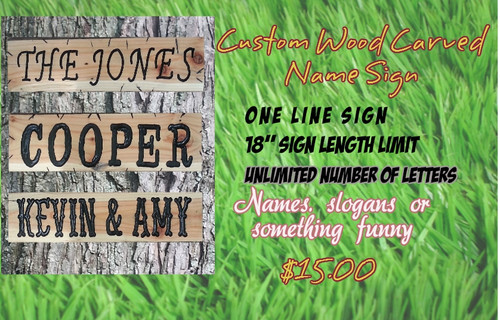 Name or Saying Custom Carved Wood Sign