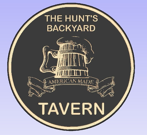 Back Yard Tavern Round Sign Personalized