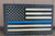Custom Carved Blue Line Wood Flag