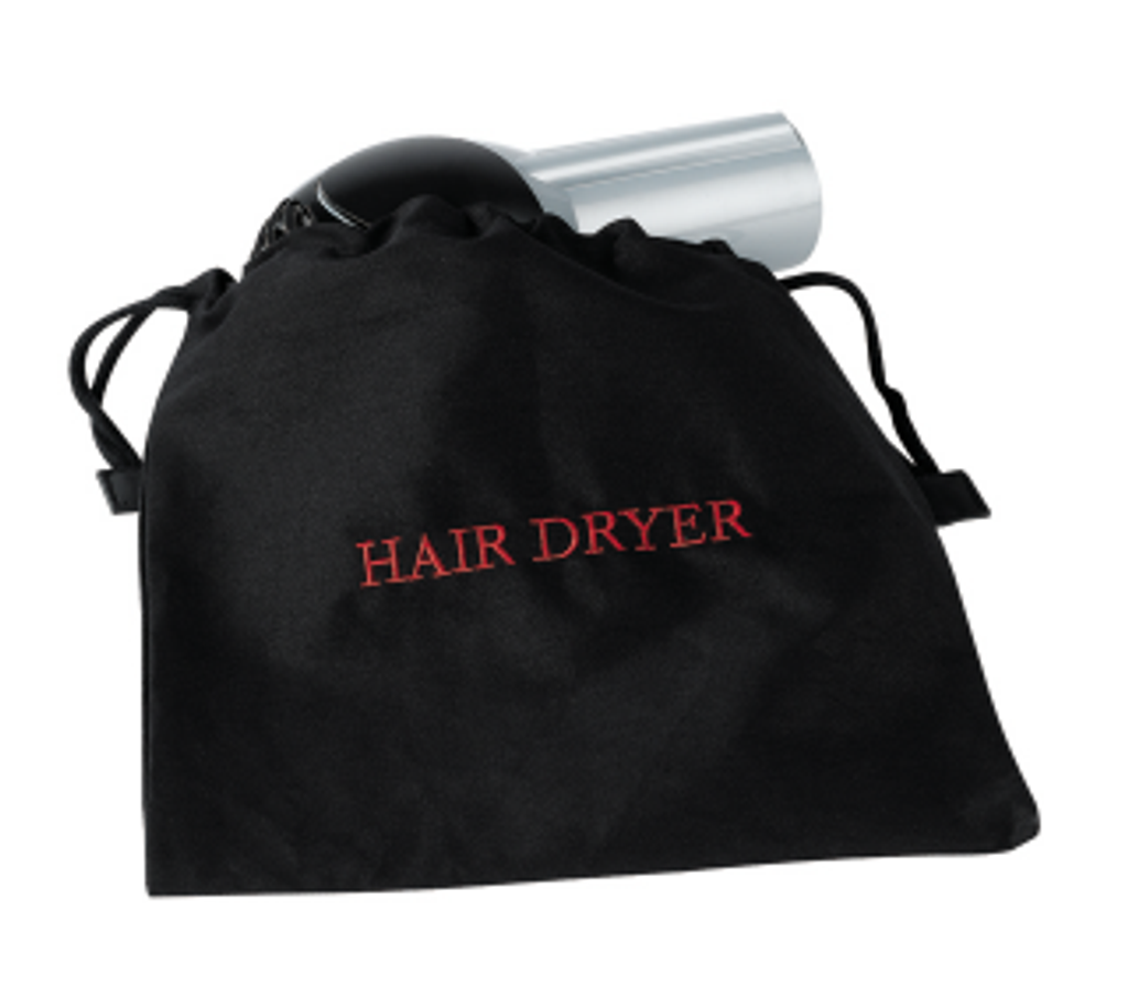 Black hair dryer bag w/ Red embroidery - 30 pack