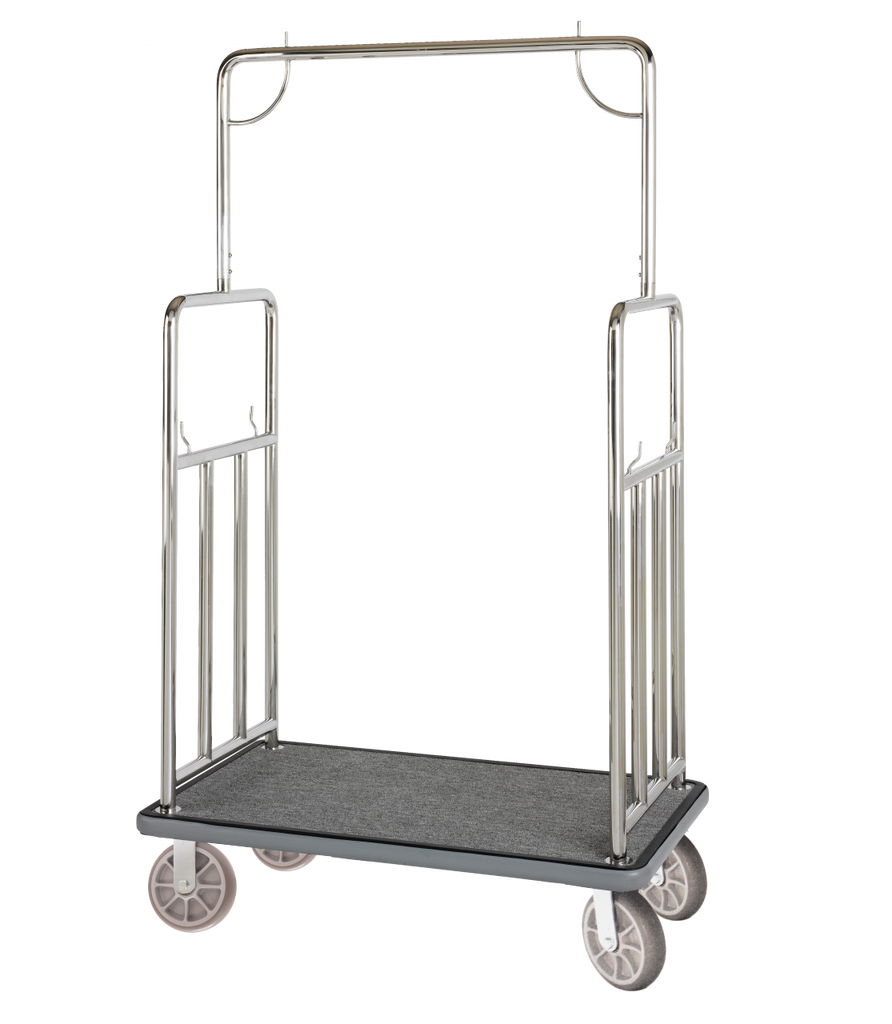 Elite Valet Bellman's Cart- Stainless Steel Finish- Wholesale Hotel Products