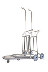 Nestable 3-Wheeled Personal Carrier Cart- Brushed Stainless Steel Finish