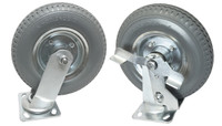 8" no-flat wheel with brake (soft rubber)