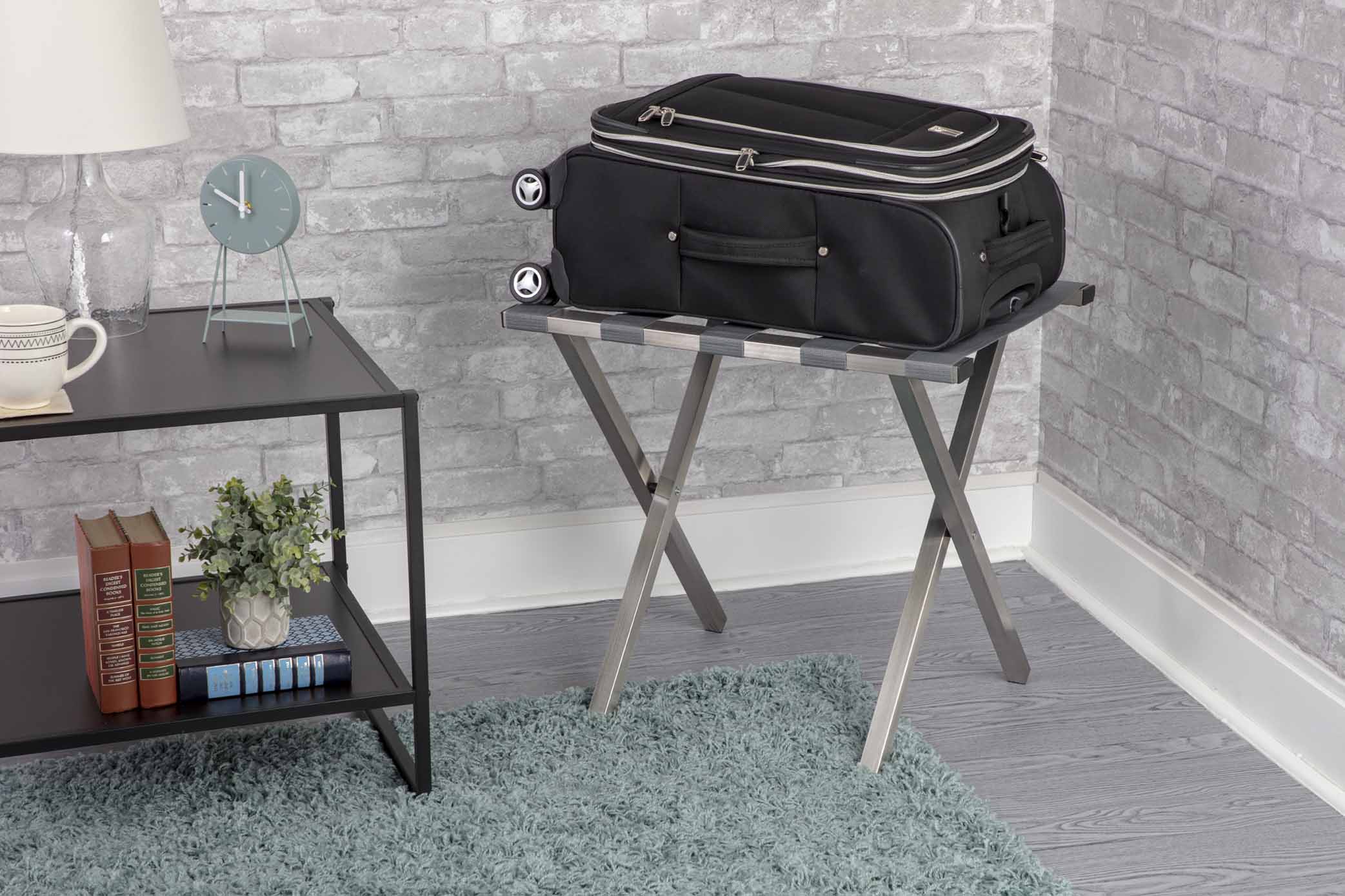 Luggage rack in guest room