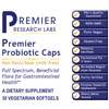 Probiotic Caps, Premier Dietary Supplement 30 Vegetarian Softgels Full Spectrum, Beneficial Flora for Gastrointestinal Health*