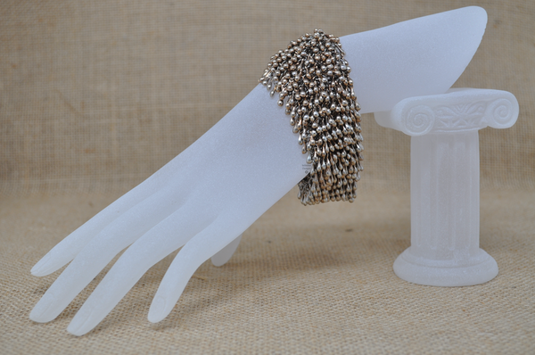 Rose Gold Rain Drop bracelet with 5-loop clasp, by Infinitus Designs
