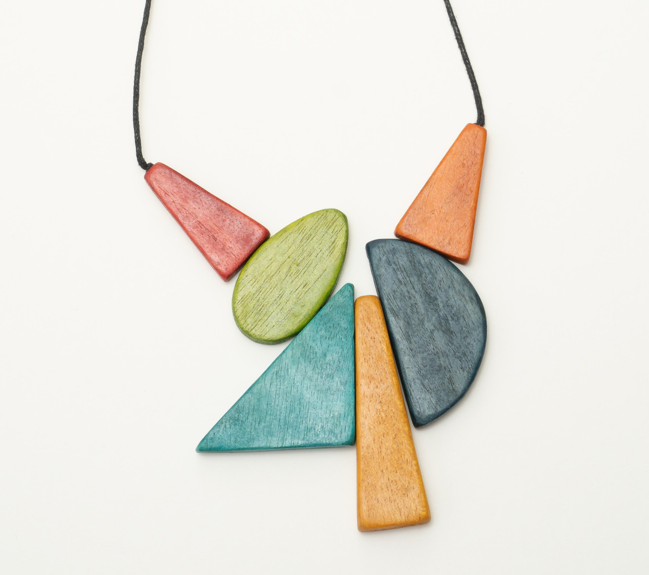 Multi Colored Wooden Block Necklace Cheeky