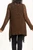Popcorn Knit Medium Length Flyaway Cardigan in CHESTNUT