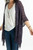 Popcorn Knit Kimono with Fringe in DUSTY EGGPLANT Popcorn Knit Kimono with Fringe in DUSTY EGGPLANT