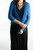 Mesh Knit Cardigan with 3/4 Sleeves and Lettuce Edges in Cerulean Mesh Knit Cardigan with 3/4 Sleeves and Lettuce Edges in Cerulean