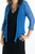 Mesh Knit Cardigan with 3/4 Sleeves and Lettuce Edges in Cerulean Mesh Knit Cardigan with 3/4 Sleeves and Lettuce Edges in Cerulean