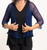 Mesh Knit Cardigan with 3/4 Sleeves and Lettuce Edges in Lapis Mesh Knit Cardigan with 3/4 Sleeves and Lettuce Edges in Lapis