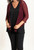 Mesh Knit Cardigan with 3/4 Sleeves and Lettuce Edges in Burgundy Mesh Knit Cardigan with 3/4 Sleeves and Lettuce Edges in Burgundy