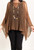Assymetrical Oversized Mesh Knit Poncho in Russet