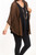 Popcorn Knit Waist Length Kimono in Chestnut