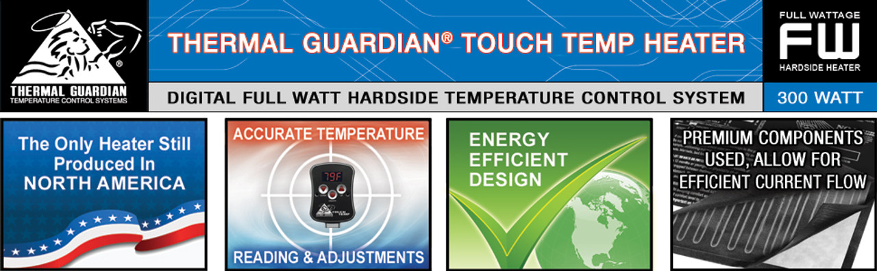 Hardside Waterbed Thermal Guardian Touch Temp Heater FREE CONDITIONER AND THREE PATCH KITS