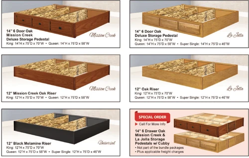Simple 5 Board Oak Waterbed Frame