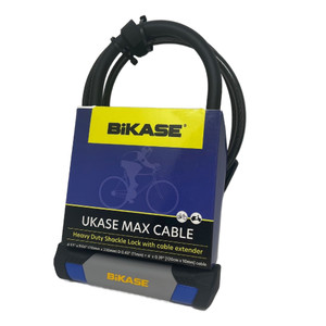 UKASE MAX Cable - Shackle: 4.53" x 9.06" (115mm x 230mm) Dia 0.43" (11mm)  + 4' x .39" (120cm x 10mm) cable [BiKASE]