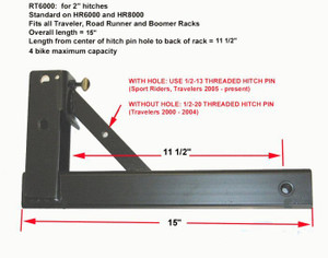 2" Receiver Tube w/threaded hitch pin [Hollywood Racks]