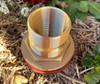 Brass  Watermark Approved tank flange adaptor with reverse thread on the nut.