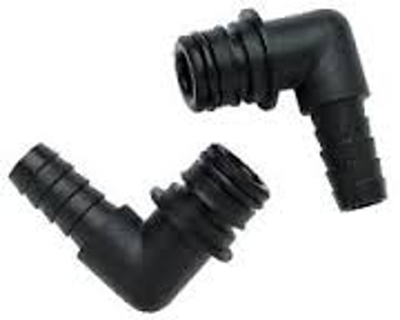 Adaptor fittings Flojet/Jabsco PushLoc x 12mm (1/2") hose tail elbow Pair