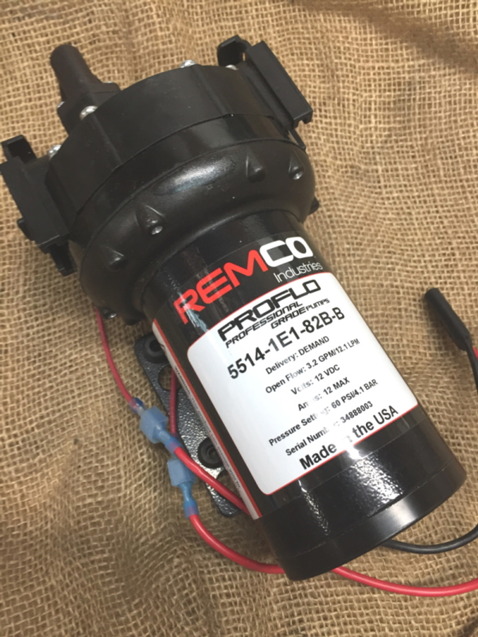 Remco automatic 12v DC pressure pump model 5514-1E1-82B.