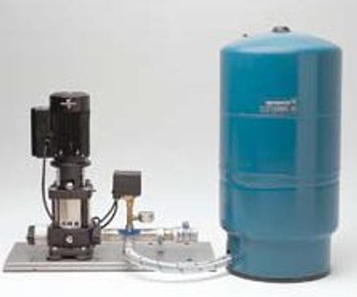 Grundfos CR3-11 Vertical Multistage Pump with Pressure Tank and Pressure Switch on a stainless steel base