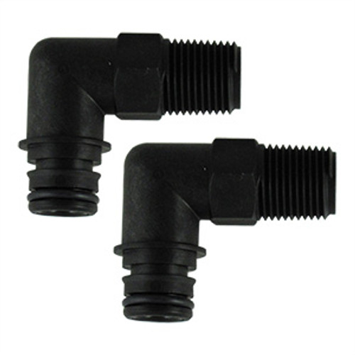 Adaptor fittings Flojet/Jabsco PushLoc x 12mm (1/2") BSP thread Elbowed Pair