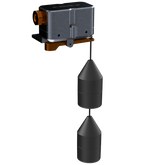 The Kelco D50 level switch is suitable to directly switch motors to 1.5 kW single phase.