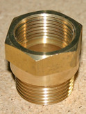 Brass BSPT male x NPT female adaptor.