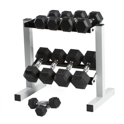CAP Coated Hex Dumbbell Set with Rack, 150 lb