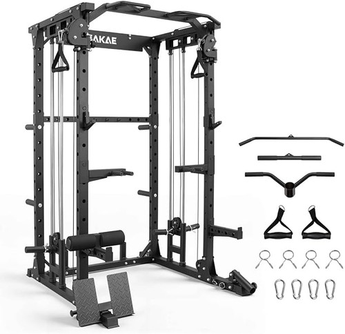 SAKAE Multi-Function Power Rack with Adjustable Cable Crossover System