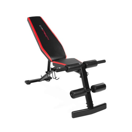 CS Utility Bench with Dumbbell Holders-Black frame; B/R Pads