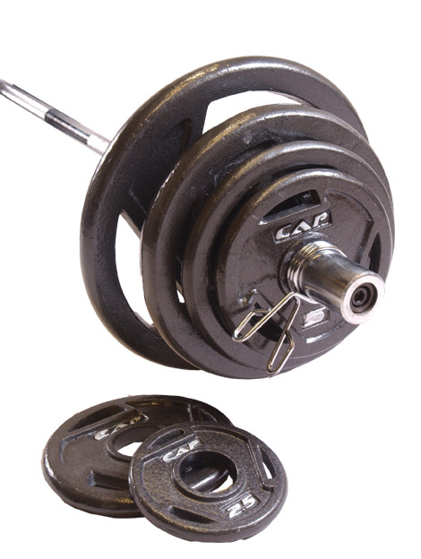 CAP 165 lb Olympic Grip Plate Set