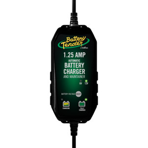Battery Tender 6V\/12V, 1.25A Selectable Battery Charger [022-0211-DL-WH]